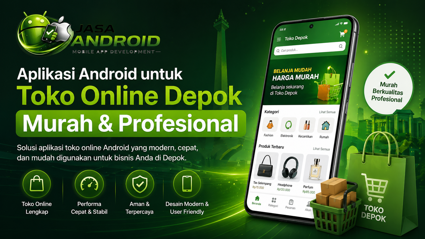 Aplikasi Android untuk Toko Online Depok Murah & Profesional